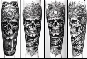 Brutal sleeve tattoo adeptus mechanicus tattoo idea