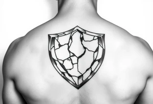 3d stone shield under skin tattoo idea