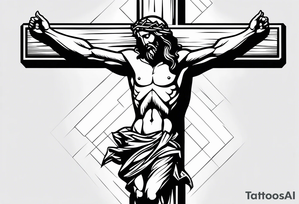 Jesus Christ hanging on a cross tattoo idea