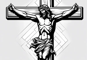 Jesus Christ hanging on a cross tattoo idea