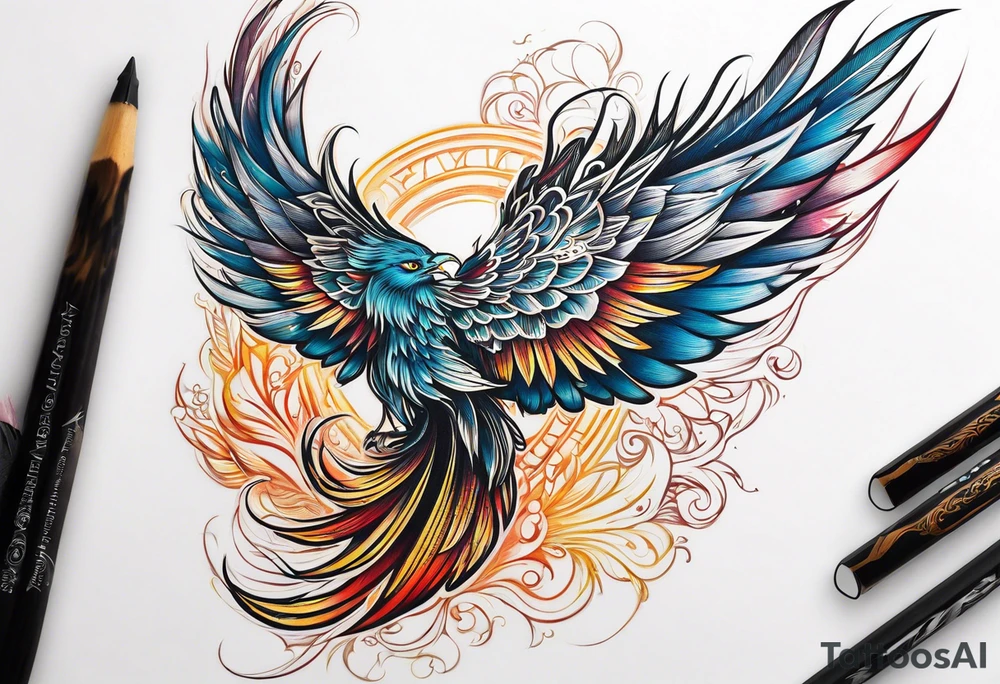 Lumos Phoenix feather tattoo idea