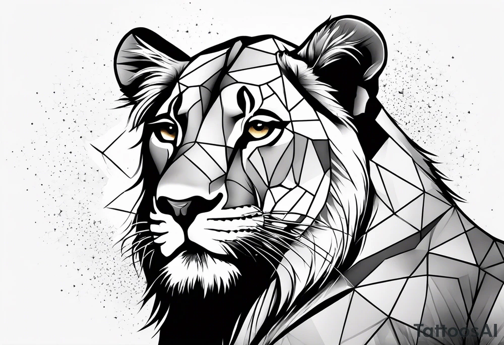 Simba sitting and looking at stars tattoo idea