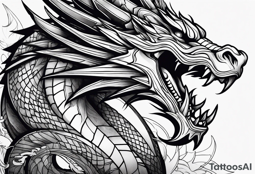 roaring dragons tattoo idea