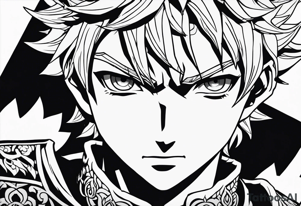 Asta from anime black clover tattoo idea