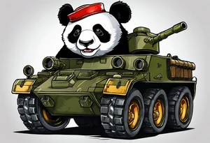 Combat Panda in mordern german army clothes tattoo idea