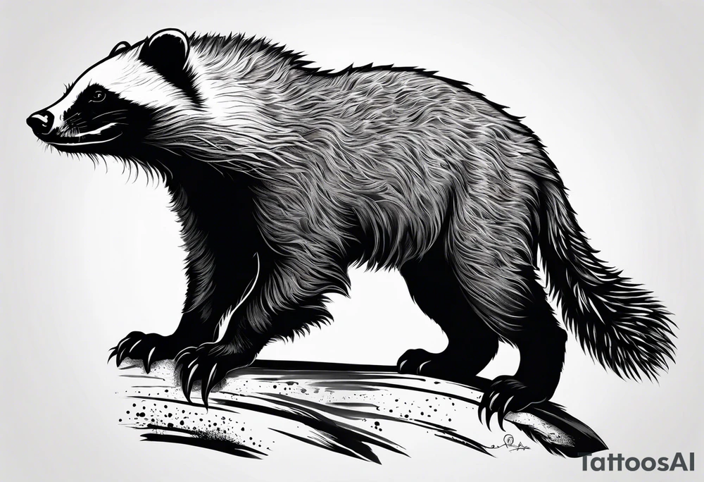 honey badger climbing over shoulder
, claws tattoo idea