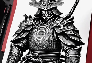 Samurai full armor tattoo idea
