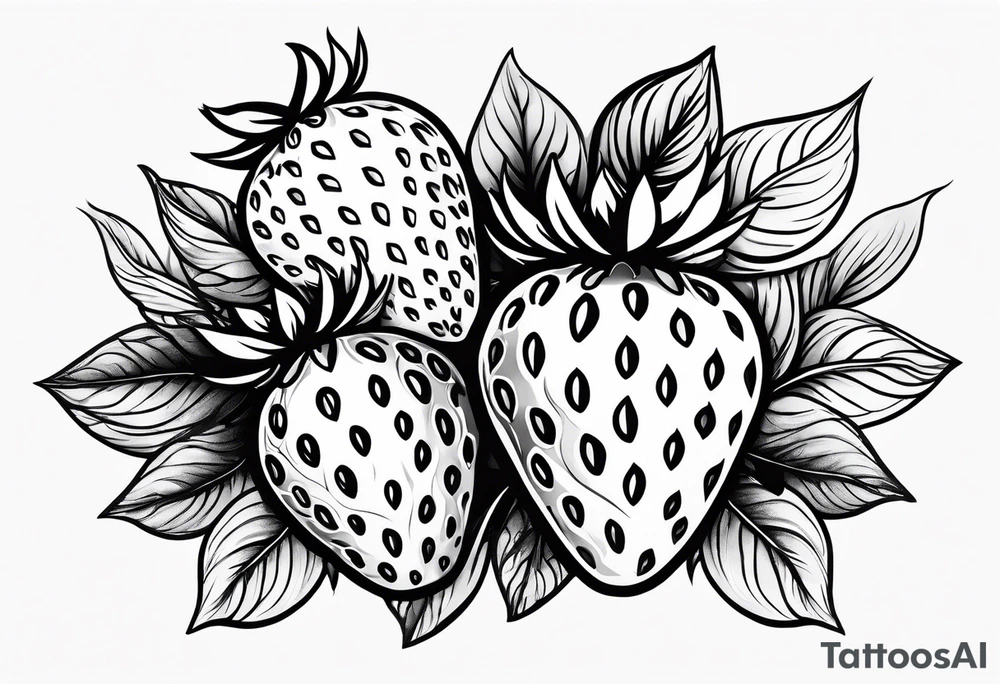 Illistrative  Strawberry tattoo idea