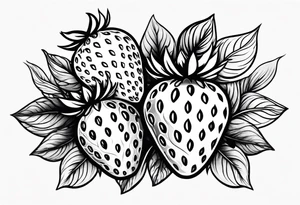 Illistrative  Strawberry tattoo idea