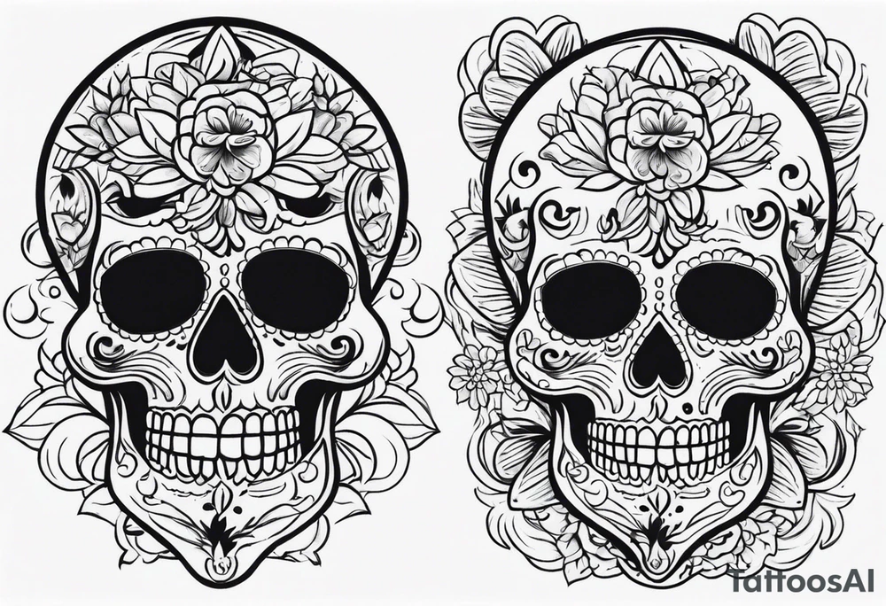 Mexican skull with smoke coming from the bottom tattoo idea