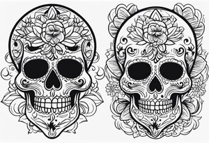 Mexican skull with smoke coming from the bottom tattoo idea