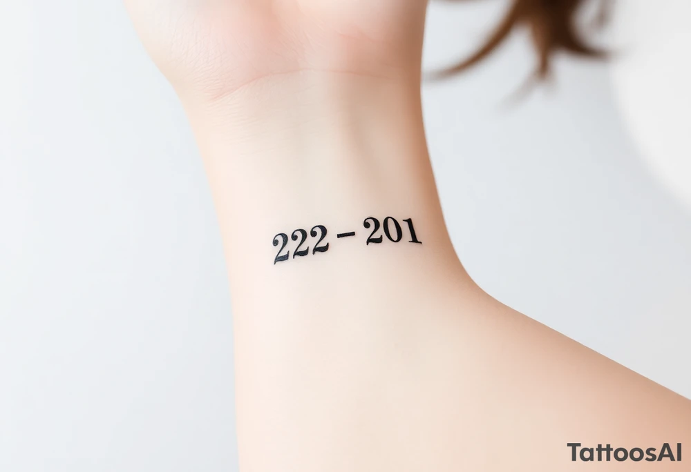 A sleek, minimalist barcode with the couple’s wedding date (22 - 12 - 2012) hidden in the numbers tattoo idea