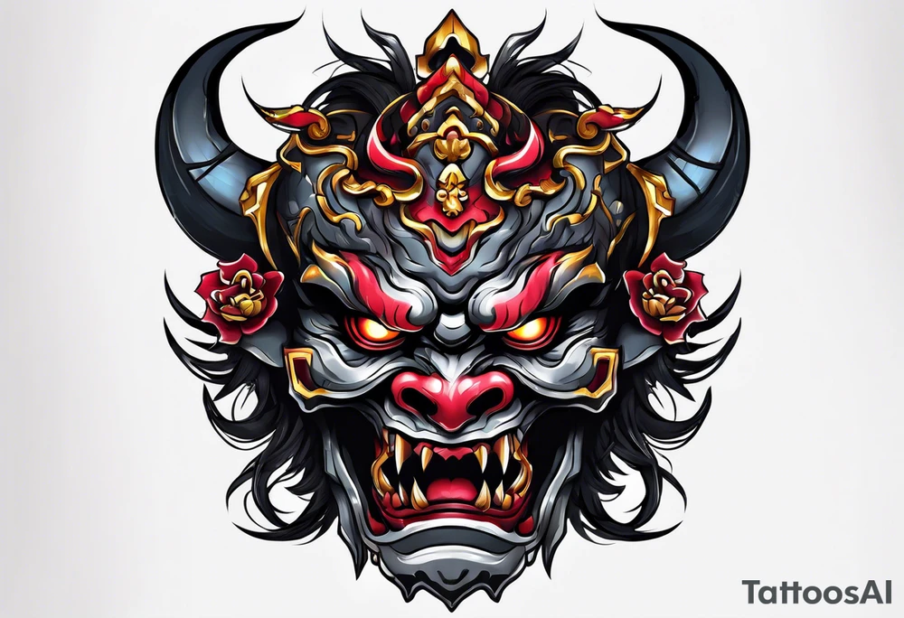 Cyber oni tattoo idea