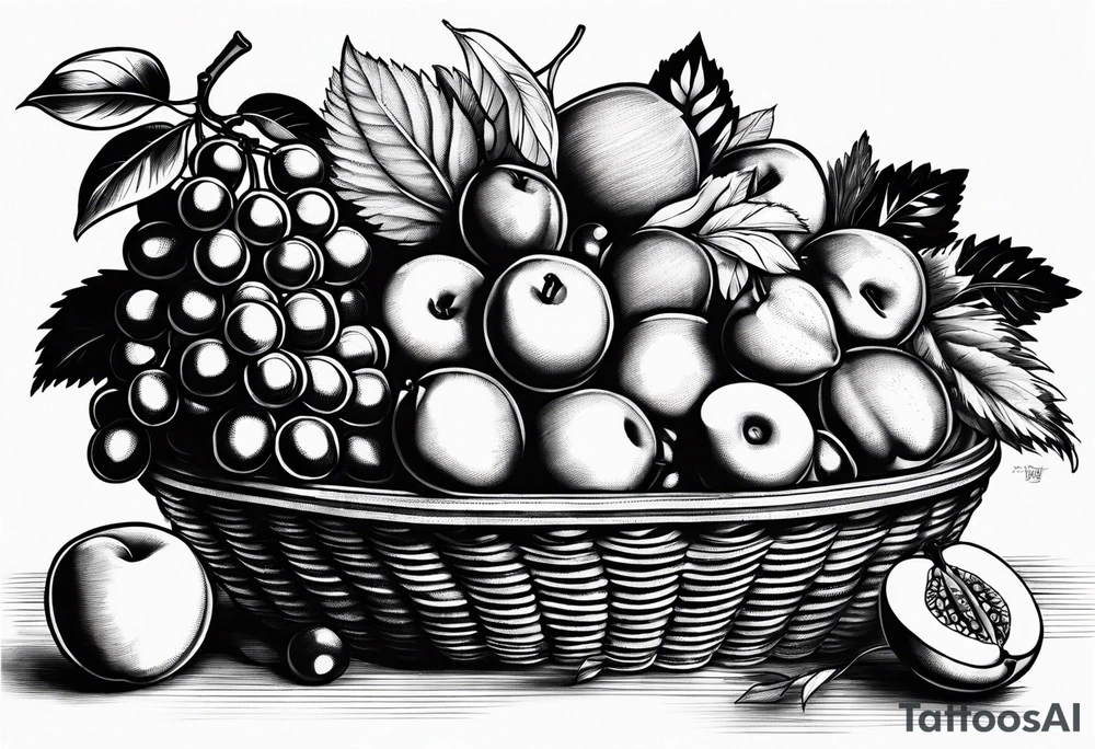 Caravaggio's basket of fruit tattoo tattoo idea