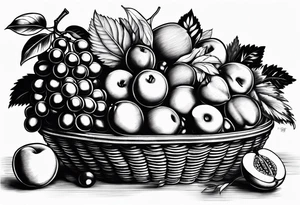 Caravaggio's basket of fruit tattoo tattoo idea