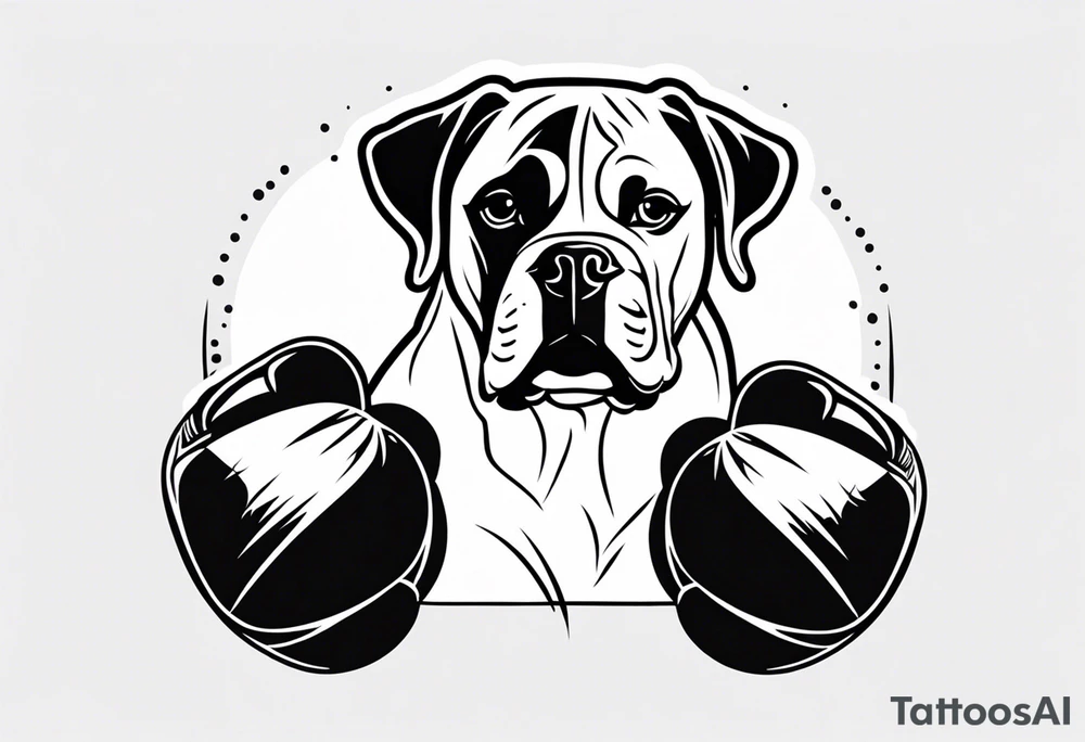 Boxer dog, boxing gloves tattoo idea