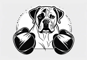 Boxer dog, boxing gloves tattoo idea