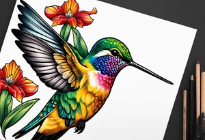 🇬🇭, 🇨🇼, flowers, hummingbirds,  butterflies tattoo idea
