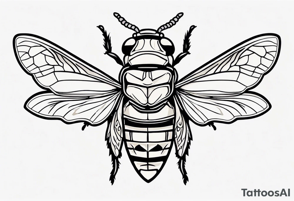 Neo traditional Cicada tattoo idea