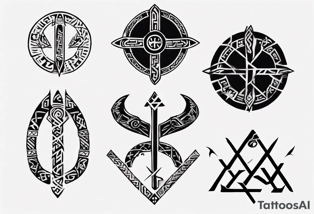 Viking runes describing the tragedy of life tattoo idea