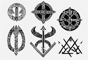 Viking runes describing the tragedy of life tattoo idea