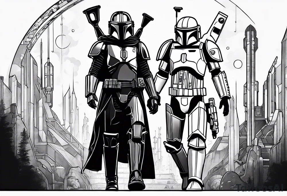 Love, Death & Robots, star wars, mandalorian tattoo idea