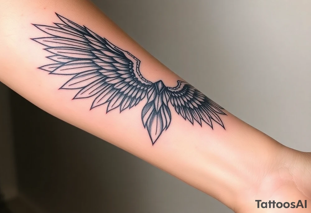 Freya norse goddess beautiful  full-body wings tattoo idea