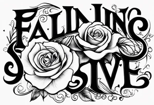 "Falling in love with Jesus" text tattoo idea