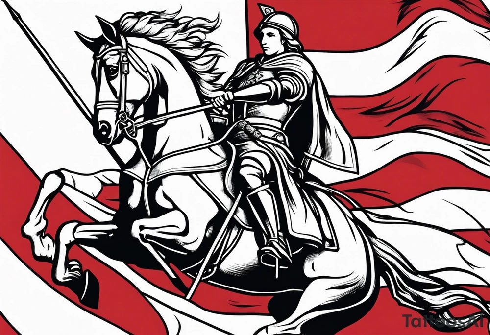 flag of saint george impailed on a lance tattoo idea
