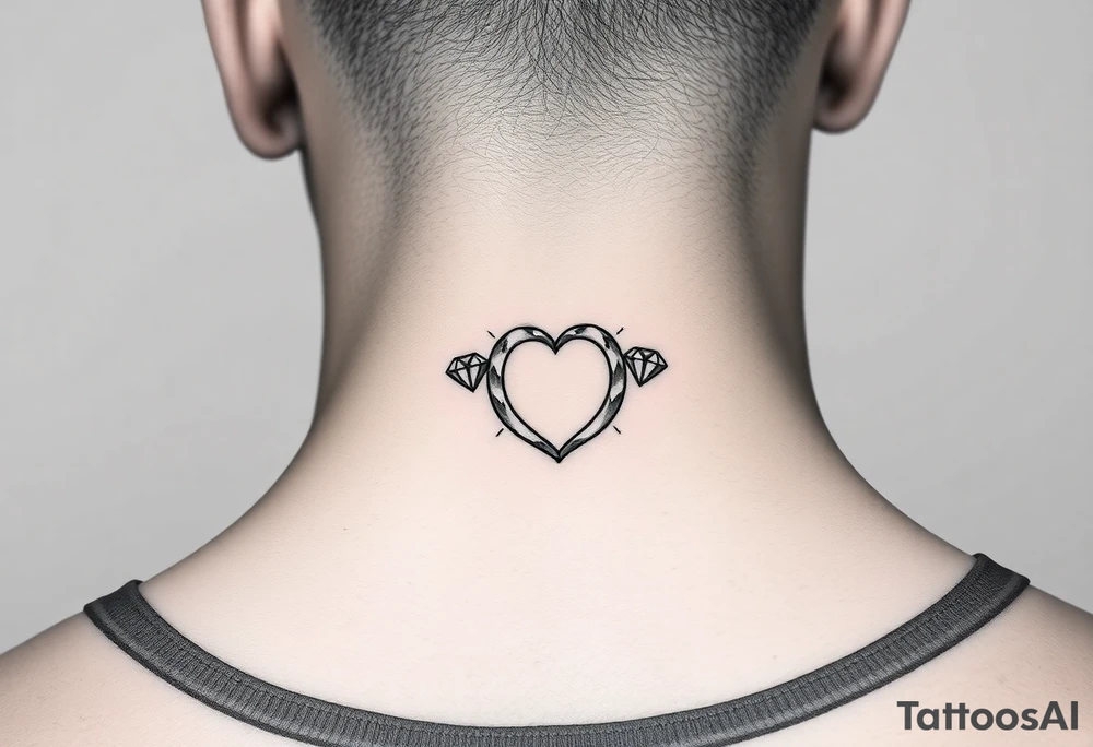 Taiylor with the O as a diamond ring with hearts behind the ear tattoo on the neck tattoo idea