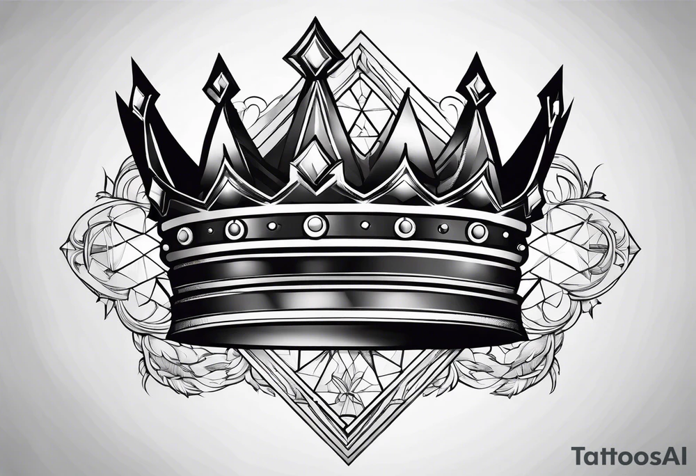 kings crown hexagon black tattoo idea