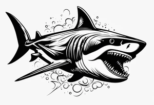 Forearm shark teeth tattoo idea
