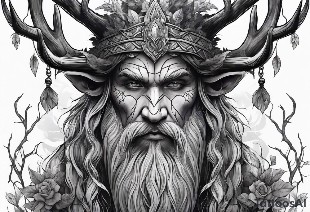 Leshy with birch bark tattoo idea