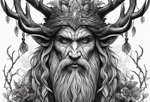 Leshy with birch bark tattoo idea