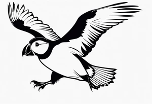 a flying puffin with black wings
 -  forarm Tattoo tattoo idea