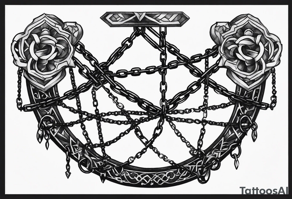Broken chains tattoo idea