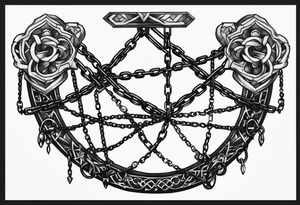 Broken chains tattoo idea