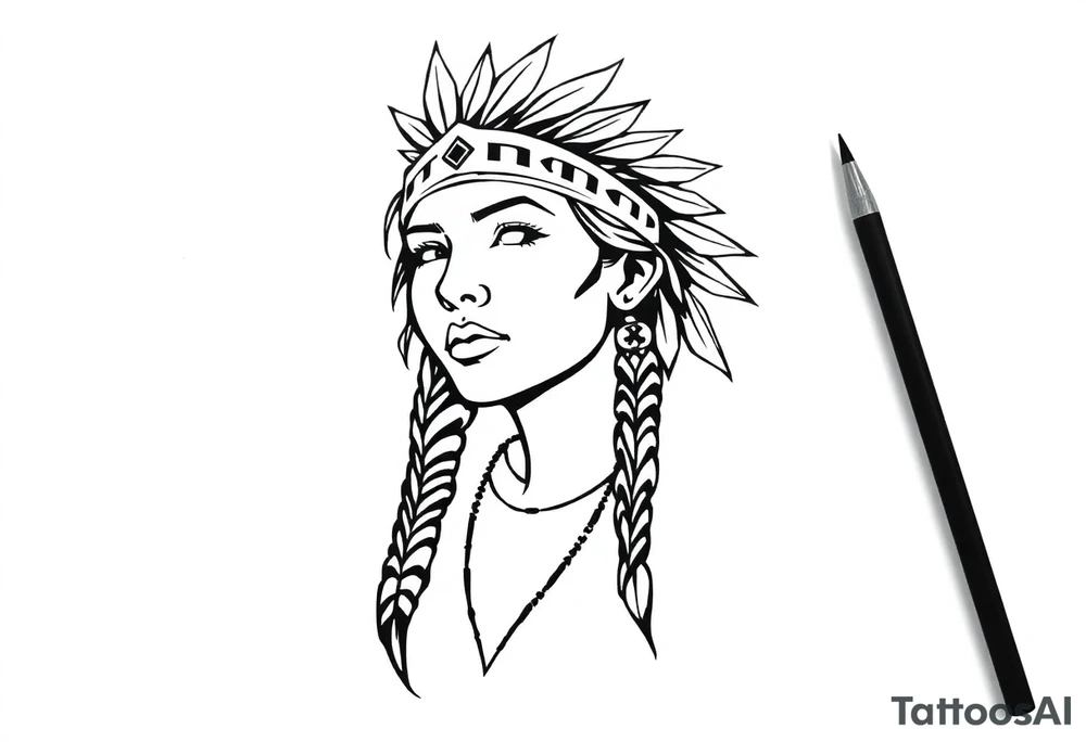 Native American female tattoo idea