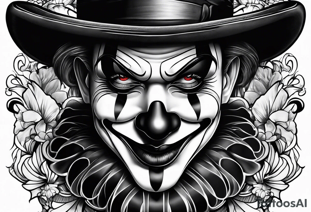 Clown face tattoo idea