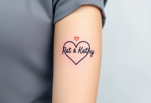 Names pat and Kathy made into a heart tattoo idea