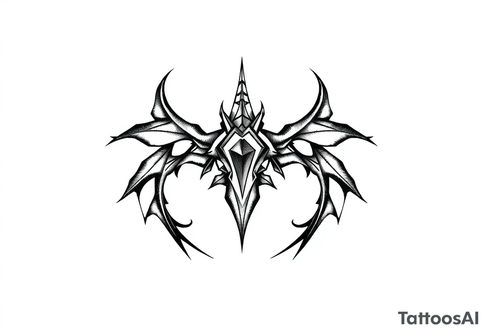 Sexy mysterious sternum tattoo small/medium size tattoo idea