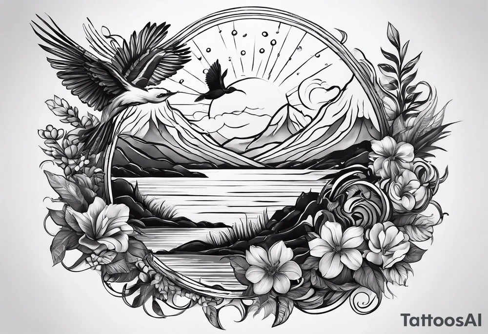 Tattoos for a driven, positive,  ambitious person who loves swimming and nature. Represent my soul on the tattoo tattoo idea