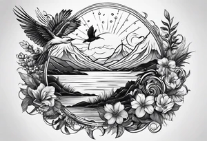 Tattoos for a driven, positive,  ambitious person who loves swimming and nature. Represent my soul on the tattoo tattoo idea