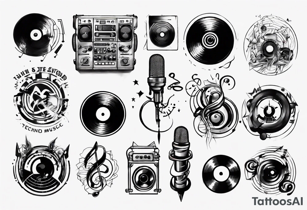 techno music sound tattoo idea