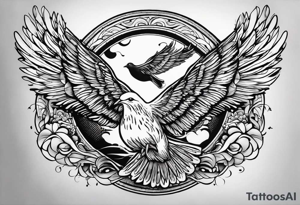 This phrase 'God grant me the serenity to accept the things I cannot change, Courage to change the things I can, and Wisdom to know the difference.' In a flight of small doves. On my ankle. tattoo idea