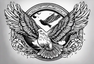 This phrase 'God grant me the serenity to accept the things I cannot change, Courage to change the things I can, and Wisdom to know the difference.' In a flight of small doves. On my ankle. tattoo idea