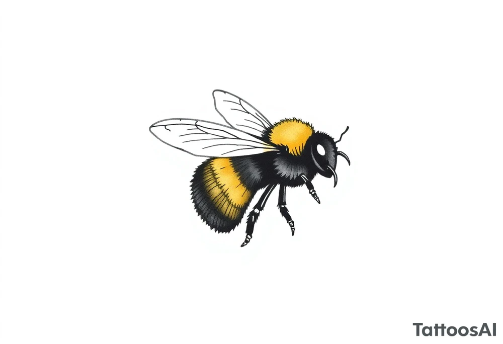 Cute bumblebee tattoo idea