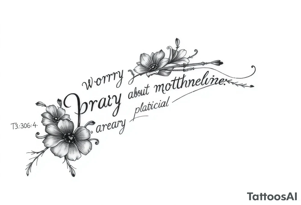 philippians 4:6 “worry about nothing, pray about everything”make this into a graphic type of tattoo with no words just meaning. something a black person would get tattoo idea