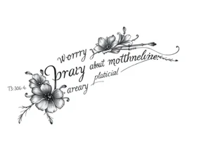 philippians 4:6 “worry about nothing, pray about everything”make this into a graphic type of tattoo with no words just meaning. something a black person would get tattoo idea