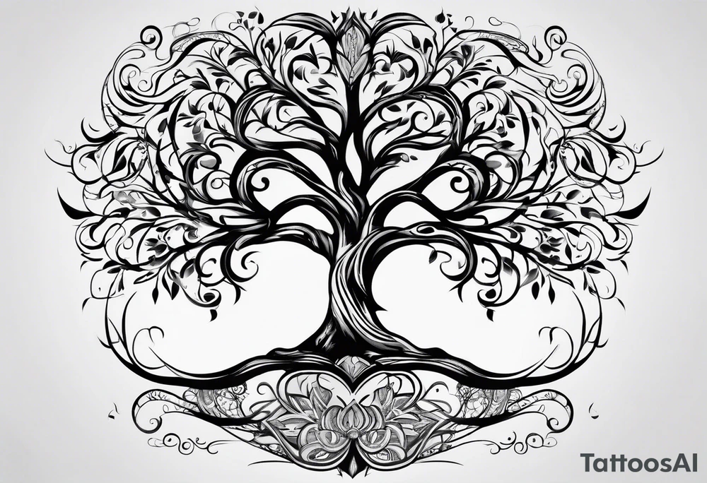 Family tree with names tattoo idea